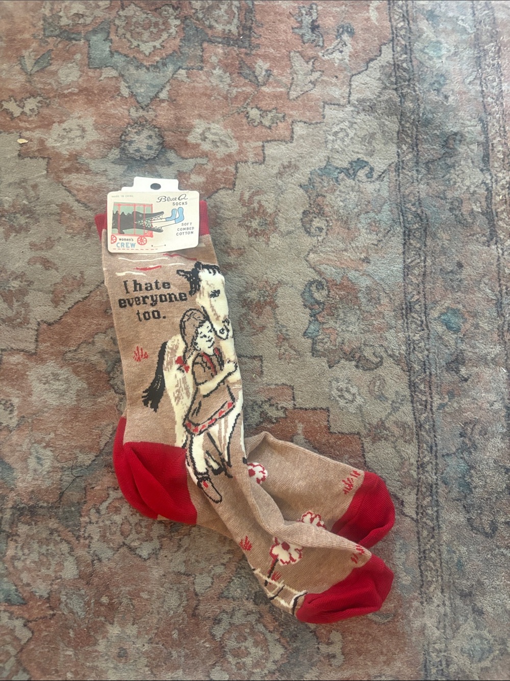 Blue Q socks “I Hate everyone too” Horse
Girl country cowgirl Size 5-10